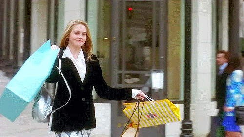 Woman shopping happy