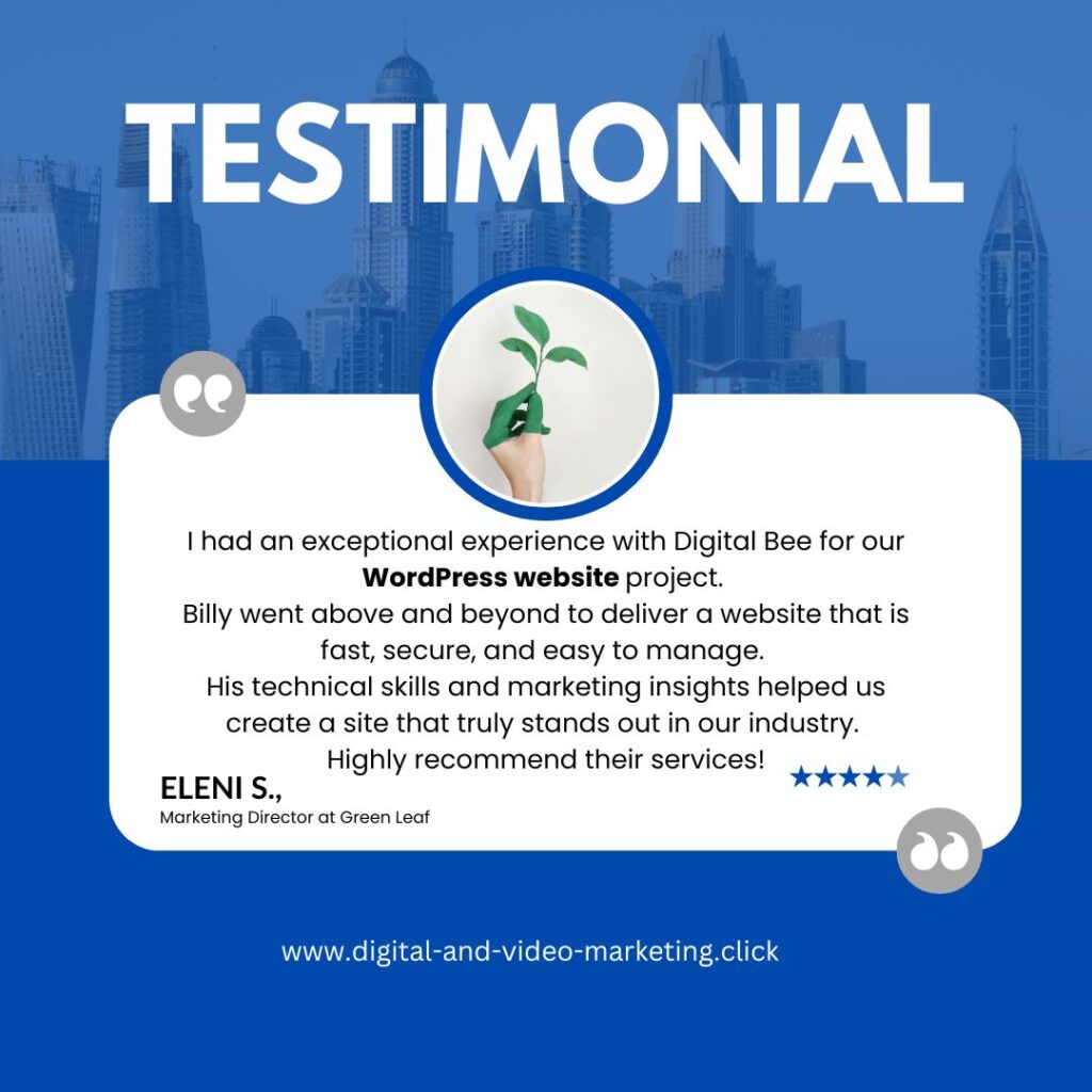 I had an exceptional experience with Digital Bee for our WordPress website project. Billy went above and beyond to deliver a website that is fast, secure, and easy to manage. His technical skills and marketing insights helped us create a site that truly stands out in our industry. Highly recommend their services!
